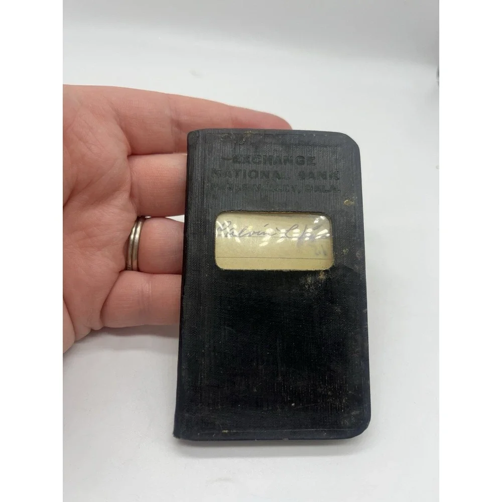 Vintage Exchange National Bank Book Pauls Valley Oklahoma Mini Pocket Ledger